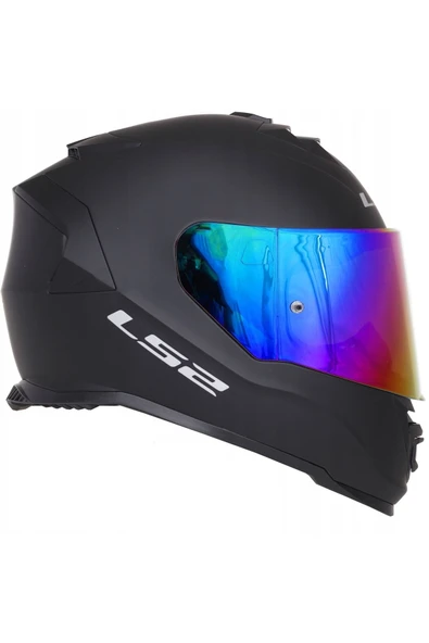 LS2 Storm Mat Siyah Kapalı Motosiklet Kaskı Gökkuşağı Camlı ürün görseli 1