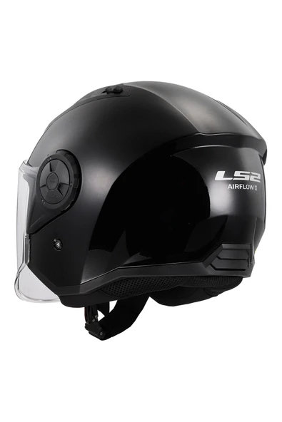LS2 Aırflow 2 Yarım Kask Mat Siyah - Resim 4