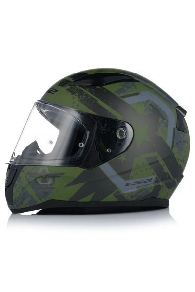 LS2 RAPID II THUNDER BIRDS MAT YEŞİL MOTOSİKLET KASKI ürün görseli 1