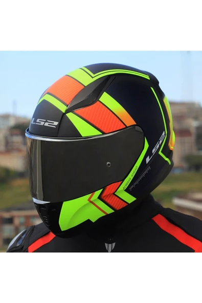 LS2 RAPID 2 EXTRA MAT NEON SARI FULLFACE MOTOSİKLET KASKI GRİ CAMLI + ŞEFFAF CAMLI ürün görseli 1