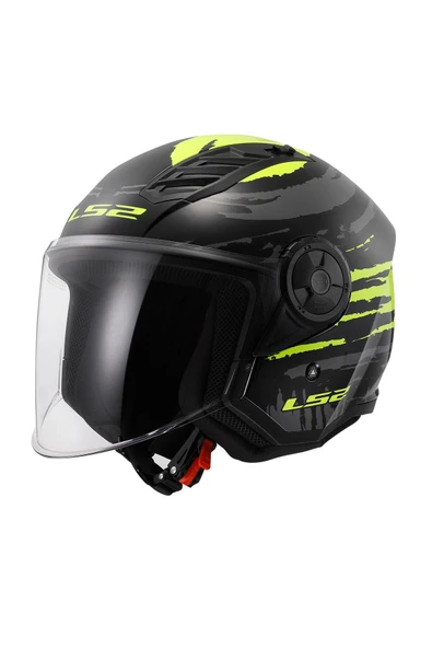 LS2 Aırflow 2 Brush Yarım Kask Siyah-neon Sarı ürün görseli 1