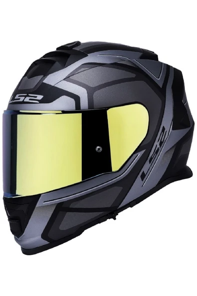 LS2 Storm 2 Faster Tıtanıum Fullface Motosiklet Kaskı Gold Camlı ürün görseli 1