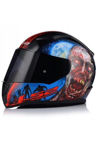 LS2 Rapıd 2 Zombıe Fullface Motosiklet Kaskı Siyah Camlı + Şeffaf Camlı ürün görseli 1