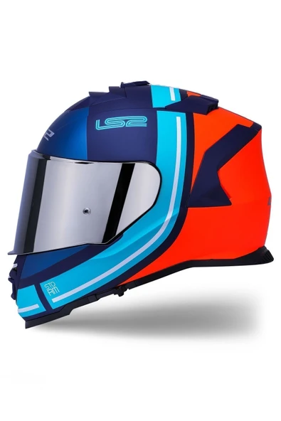 LS2 Storm 2 Slant Mat Mavi Turuncu Kask ürün görseli 1