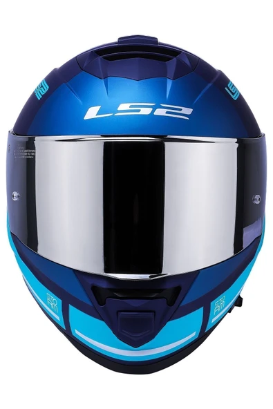 LS2 Storm 2 Slant Mat Mavi Turuncu Kask - Resim 4