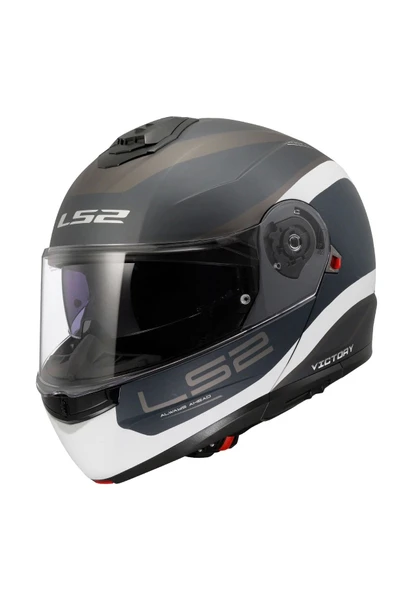 LS2 Strobe 2 Vıctory Mat Gri-mavi-kum Kask ürün görseli 1