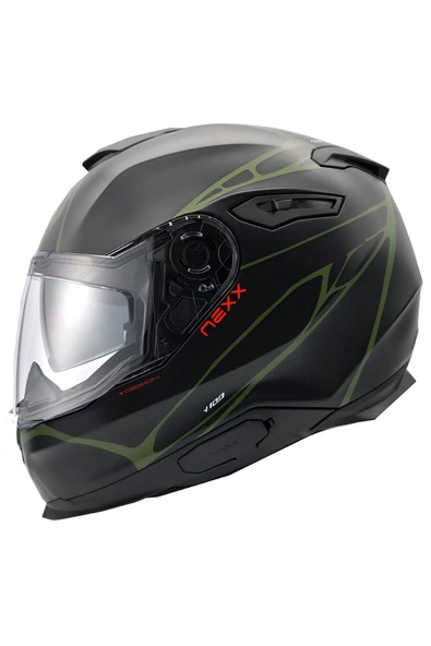 Nexx Y.100 B-sıde Mat Siyah-yeşil Kask ürün görseli 1