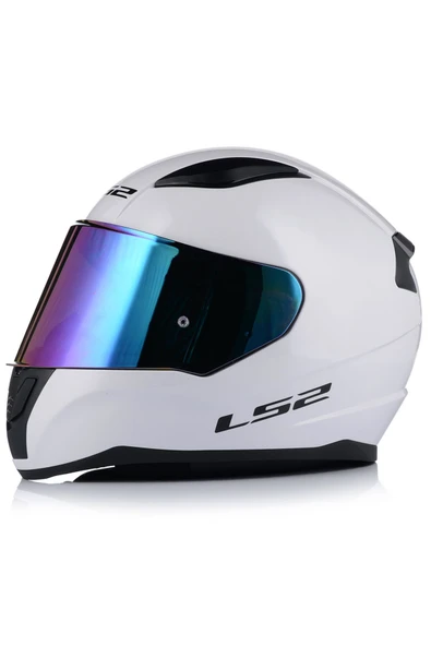 LS2 Rapıd 2 Beyaz Fullface Motosiklet Kaskı Gökkuşağı Camlı + Şeffaf Camlı ürün görseli 1