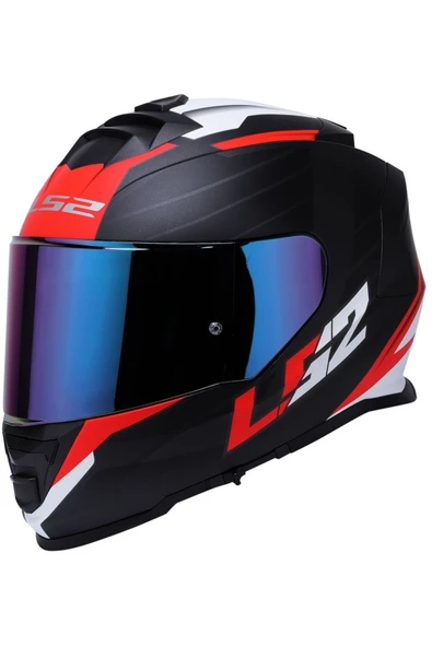 LS2 Storm 2 Nerve Kırmızı  Full Face  Motosiklet Kaskı Gökkuşağı Camlı ürün görseli 1