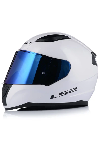 LS2 Rapıd 2 Beyaz Fullface Motosiklet Kaskı Mavi Camlı + Şeffaf Camlı ürün görseli 1