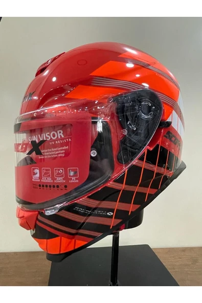 Scoyco X507 GÜNEŞ VİZÖRLÜ KAPALI MOTOSİKLET KASKI TURUNCU ürün görseli 1