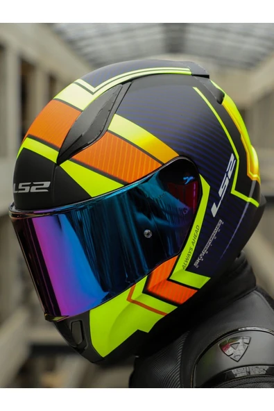 LS2 RAPID 2 EXTRA MAT NEON SARI FULLFACE MOTOSİKLET KASKI GÖKKUŞAĞI CAMLI + Şeffaf Camlı ürün görseli 1