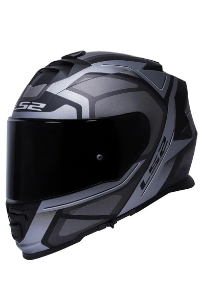 LS2 Storm 2 Faster Mat Tıtanıum Kapalı Motosiklet Kaskı Siyah Camlı ürün görseli 1