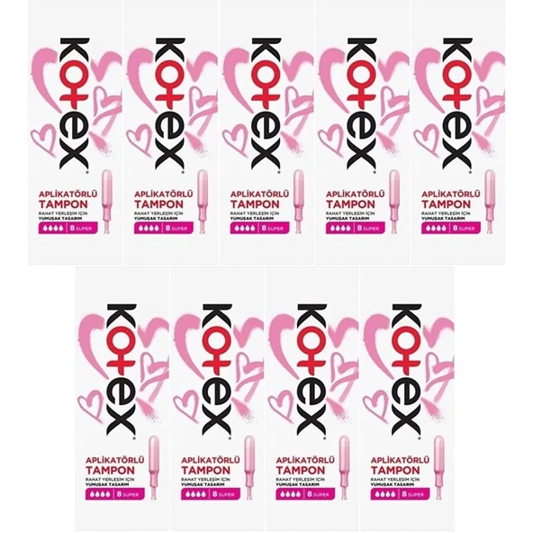 Kotex Aplikatörlü Tampon Süper 72 Li Set (9PK*8) ürün görseli 1