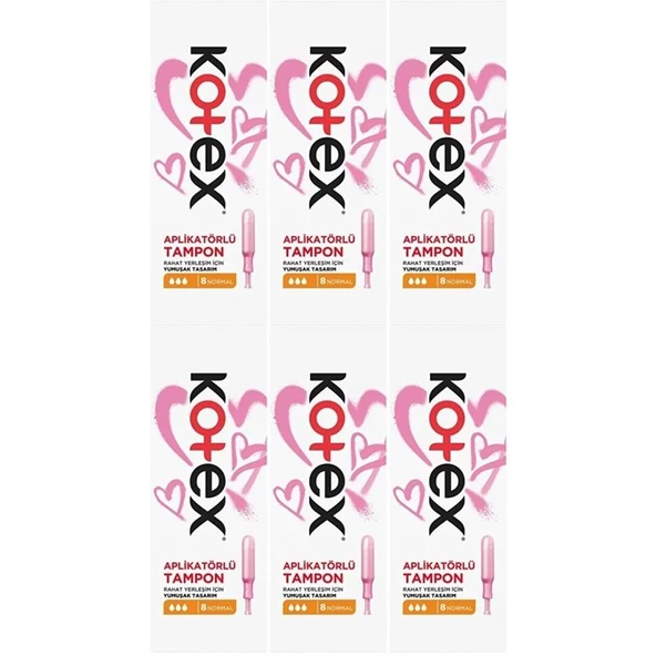Kotex Aplikatörlü Tampon Normal 48 Li Set (6PK*8) ürün görseli 1