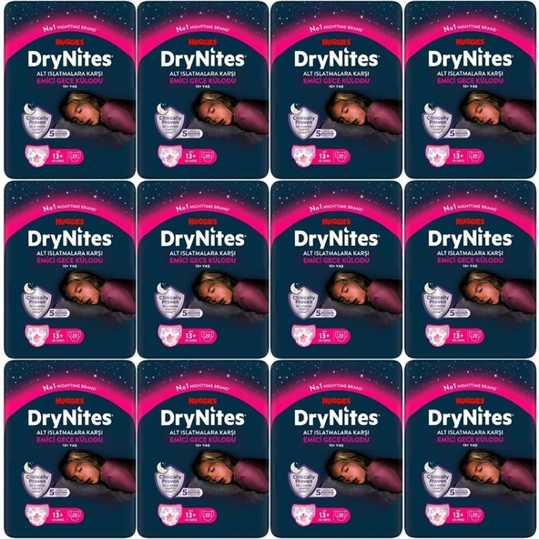 Drynites Emici Gece Külodu/Külot Bez Kız 13+ Yaş (48-60KG) X Large 240 Adet Mega Pk (12PK*20) ürün görseli 1