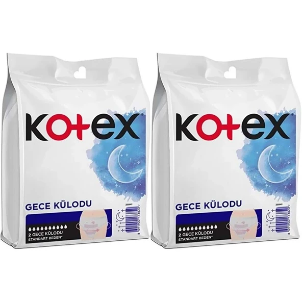 Kotex Gece Külodu / Külot Standart Beden Yoğun ReGl Dönemine Özel 4 Lü Set 2PK*2 ürün görseli 1