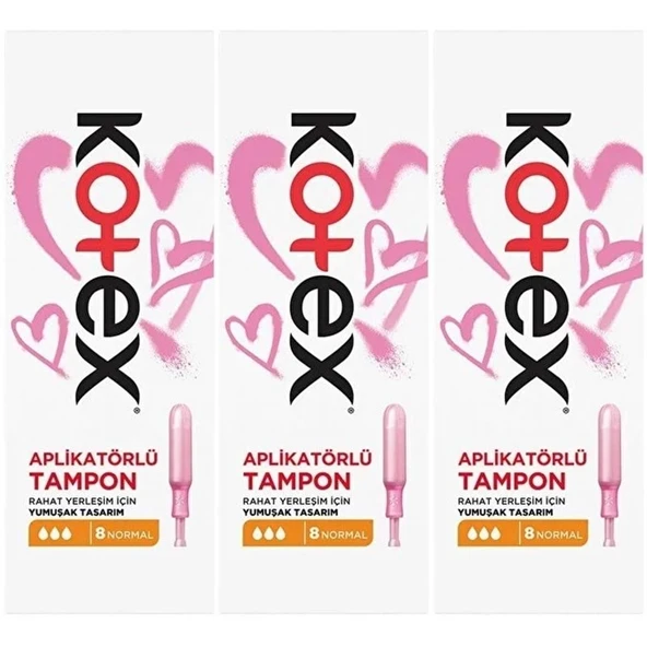 Kotex Aplikatörlü Tampon Normal 24 Lü Set (3PK*8) ürün görseli 1