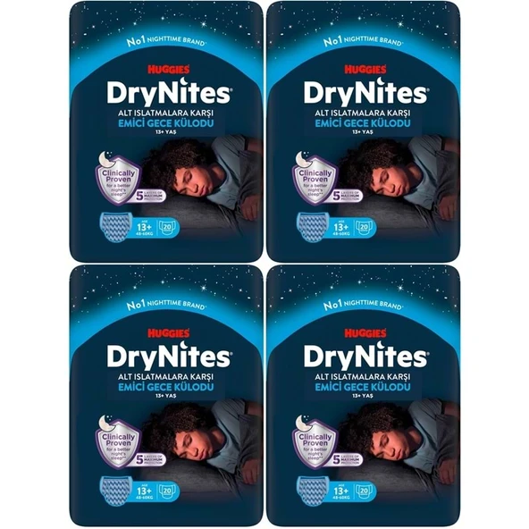 Drynites Emici Gece Külodu/Külot Bez Erkek 13+ Yaş (48-60KG) X Large 80 Adet Mega Pk (4PK*20) ürün görseli 1