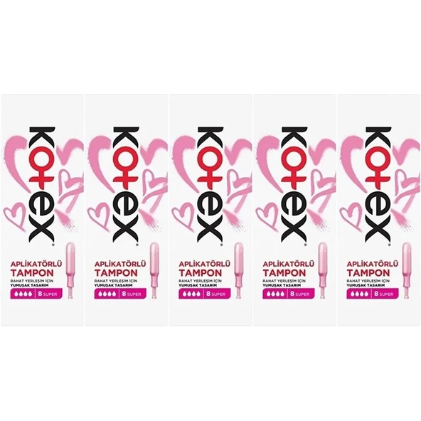 Kotex Aplikatörlü Tampon Süper 40 Lı Set (5PK*8) ürün görseli 1
