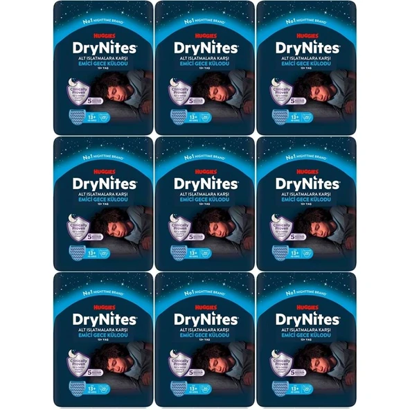 Drynites Emici Gece Külodu/Külot Bez Erkek 13+ Yaş (48-60KG) X Large 180 Adet Mega Pk (9PK*20) ürün görseli 1