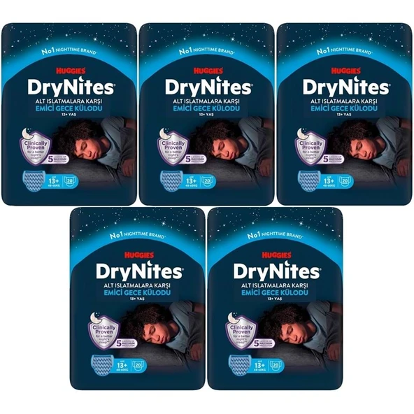 Drynites Emici Gece Külodu/Külot Bez Erkek 13+ Yaş (48-60KG) X Large 100 Adet Mega Pk (5PK*20) ürün görseli 1