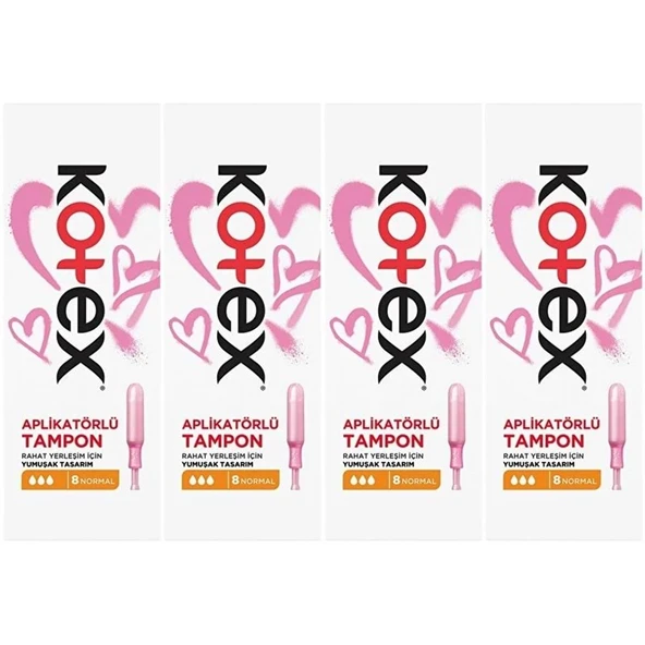 Kotex Aplikatörlü Tampon Normal 32 Li Set (4PK*8) ürün görseli 1