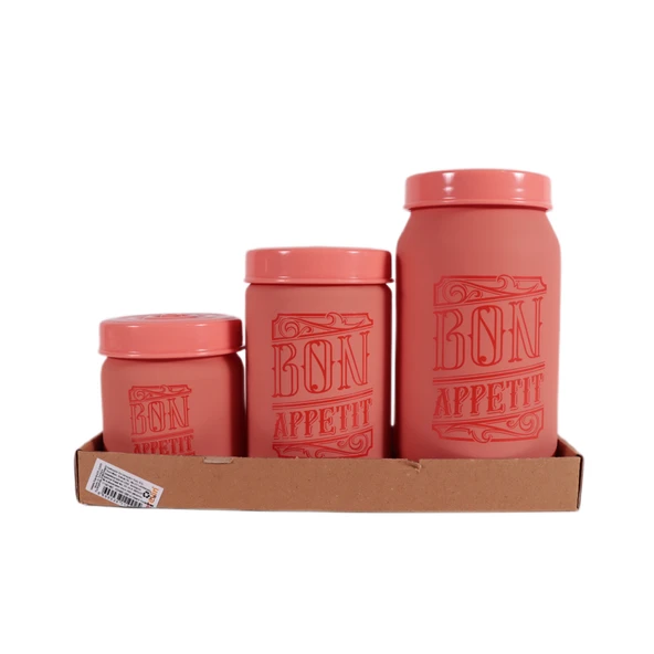 Herevin 171601-802 Desenli Kavanoz Seti 3'lü (425-660-1000 ml) ürün görseli 1