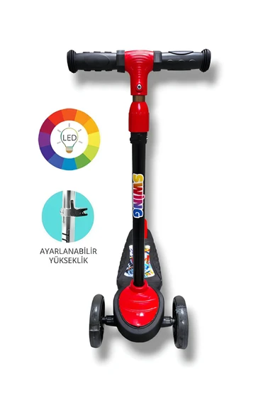 Swing Scooter Işıklı - Kırmızı (Kutulu) ürün görseli 1