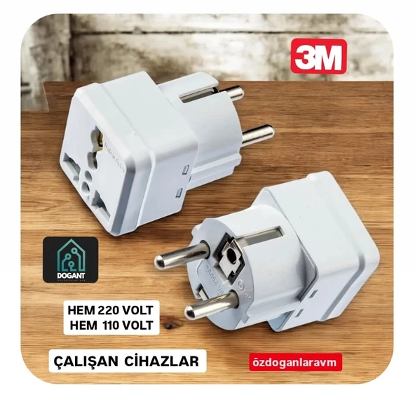 3m Çevirici Priz Amerikan Ingiliz Japon Fiş Dönüştürücü Türk Tipe Fişe Çeviren Adaptör Başlık ürün görseli 1