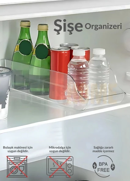 Şişe Organizeri Bpa Free Buzdolabı Düzenleyici Darbeye Dayanıklı Kutu Organizeri ürün görseli 1