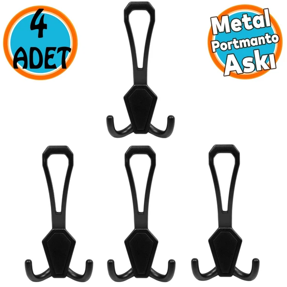 Metal Siyah Portmanto Mobilya Vestiyer Duvar Dolap Elbise Kıyafet Askısı Askılığı Askılık (5 ADET) ürün görseli 1