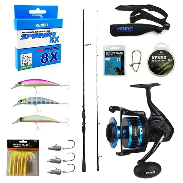 Yek Outdoor Profesyonel Okuma Spin Seti Okuma Psycho Stick Game 243cm Ex-Fast 15-40gr 2 Parça Olta Kamışı&Okuma Azores ZXP-4000 6+1 bb Olta Makinesi ürün görseli 1