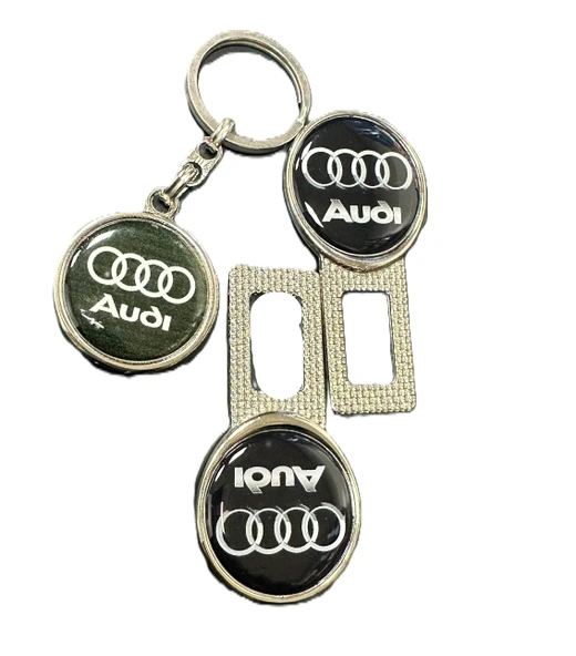 AUDİ Uyumlu Ikaz Ses Metal Toka 2 Adet Anahtarlık 1 adet ürün görseli 1