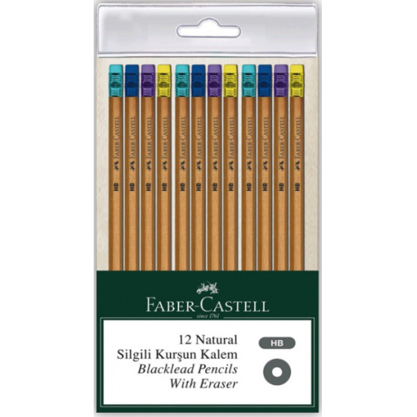 Faber-Castell Natural Silgili Kurşun Kalem 12'li ürün görseli 1