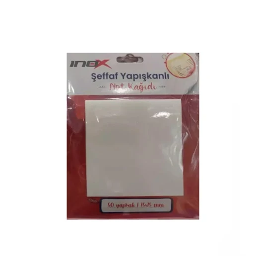 İnox Yapışkanlı Not Kağıdı Şeffaf 75X75Mm 50 Yaprak - 2 adet ürün görseli 1
