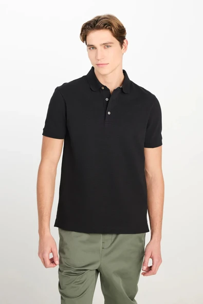 Lee Regular Fit Normal Kesim Siyah Pamuklu Polo Yaka Tişört ürün görseli 1