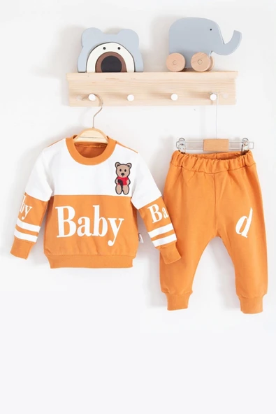 Baby Desenli 2'li % 100 Pamuk Erkek Bebek Takımı ürün görseli 1