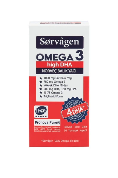 Sorvagen Omega 3 High DHA Norveç Balık Yağı 50 Kapsül ürün görseli 1