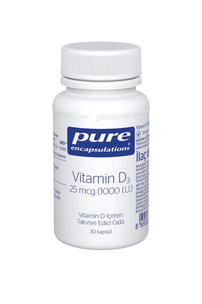 Pure Encapsulations Vitamin D3 25 mcg 1000 IU 30 Kapsül ürün görseli 1