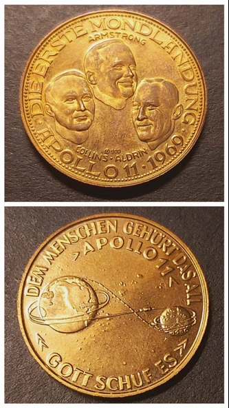 Apollo 11 . 1969 DIE ERSTE MONDLANDUNG - DEM MENSCHEN GEHÖRT DAS ALL - GOTTSCHUF ES APOLLO11 A900 ürün görseli 1