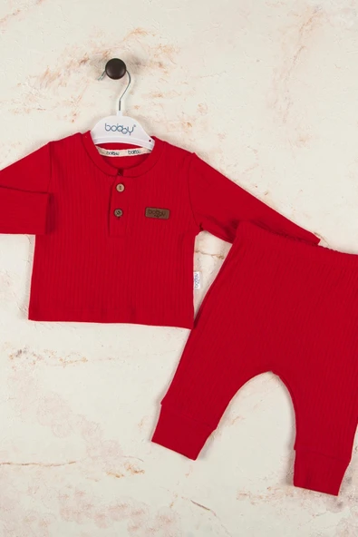 Çizgili Kumaş % 100 Pamuk 2'li Unisex Takım ürün görseli 1