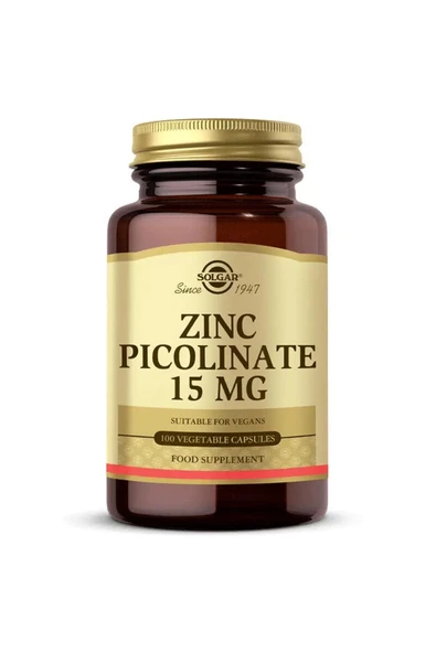 Solgar Zinc Picolinate 15 mg 100 Bitkisel Kapsül ürün görseli 1