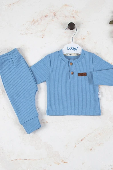 Çizgili Kumaş % 100 Pamuk 2'li Unisex Takım ürün görseli 1