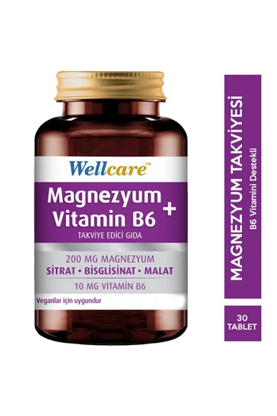 Wellcare Magnezyum Vitamin B6 30 Tablet ürün görseli 1