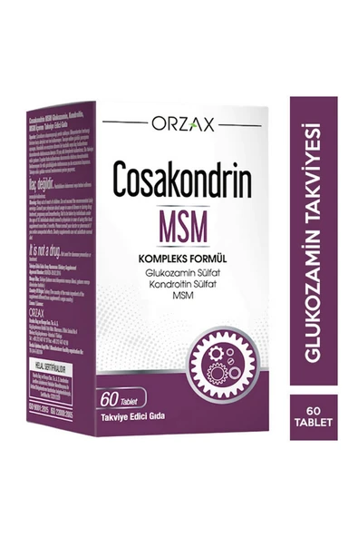 Orzax Cosakondrin Msm 60 Tablet ürün görseli 1