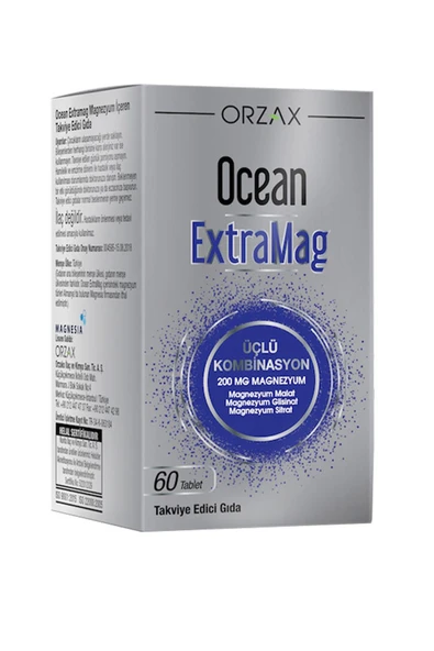 Orzax Ocean ExtraMag Üçlü Magnezyum Kombinasyonu 60 Tablet ürün görseli 1