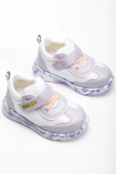 Şirinbebe Ortopedik Kız Bebek İlk Adım Spor Ayakkabı Lila Cırtlı Anorak Malzeme ürün görseli 1