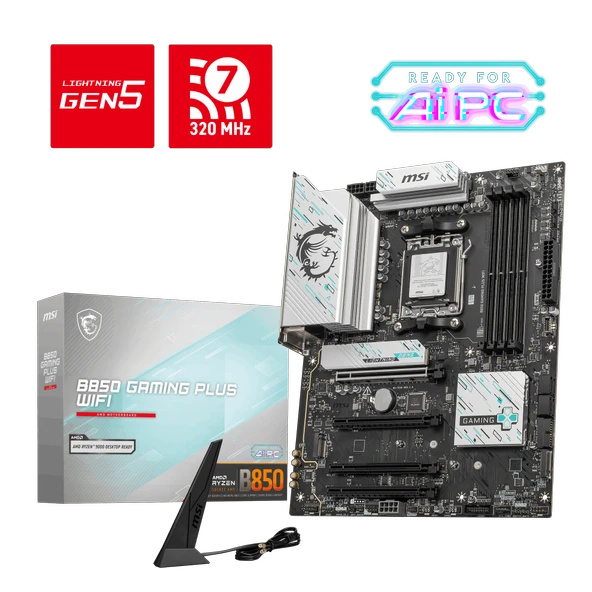 MSI B850 GAMING PLUS WIFI AM5 DDR5 8200MHZ(OC) DP 3x M.2 USB 10Gbs 5G LAN WI-FI 7 ATX ürün görseli 1