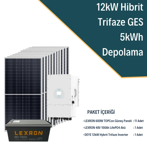 12KW Trifaze Hibrit Güneş Enerjisi Sistemi 1 ürün görseli 1